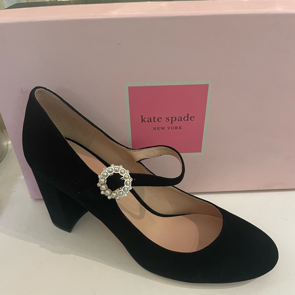 Kate Spade Black Suede Heels